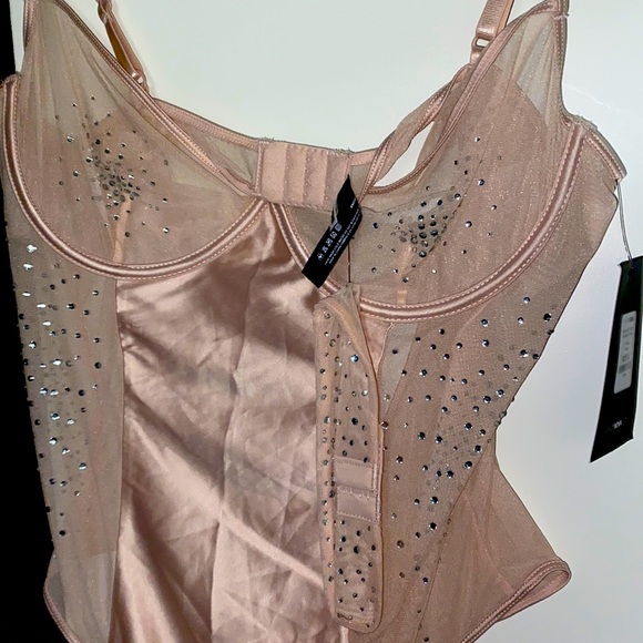 Rhinestone teddy brand new with rhinestone choker - Picture 1 of 5